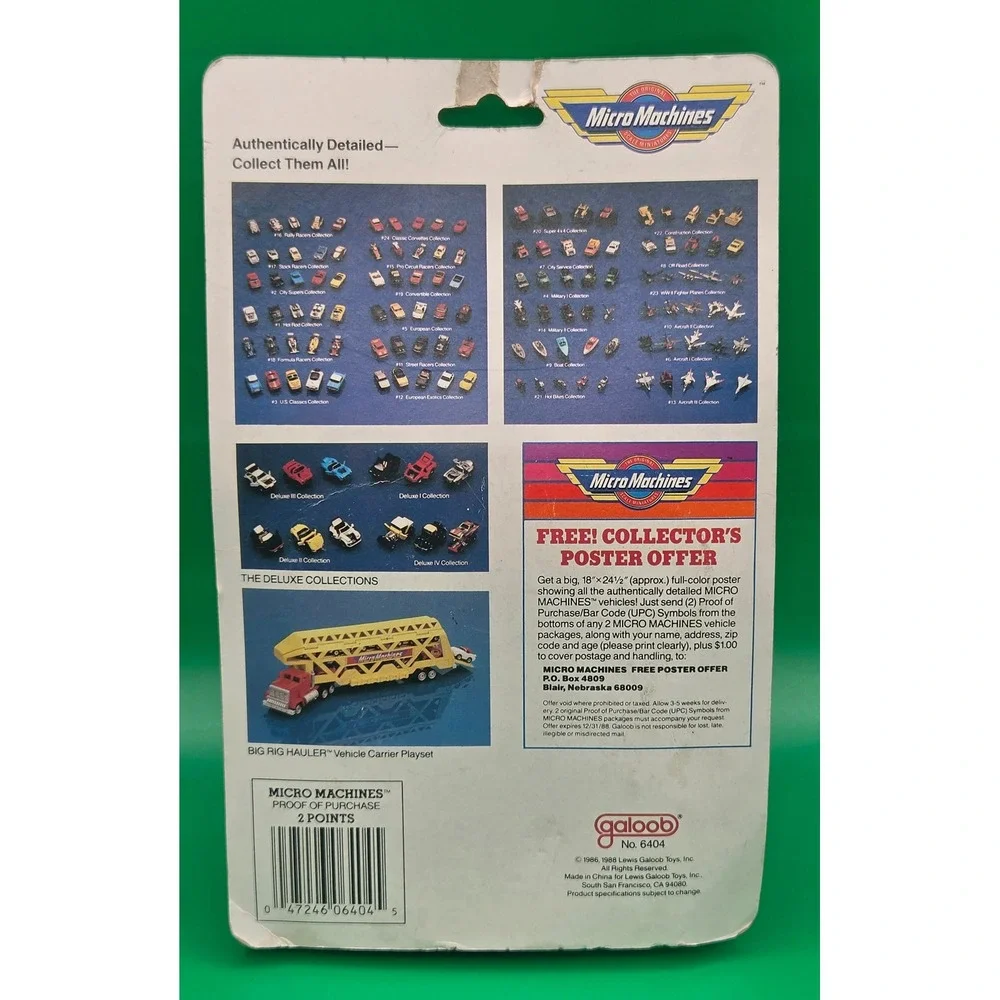 Micro Machines Trophy Series Galoob 6404 Plane Car Boat White Stand Blue Cars